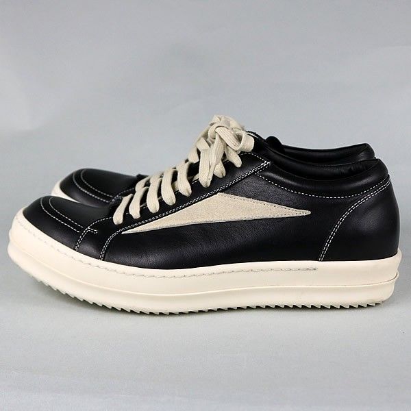 RICK OWENS 銀座店 リックオウエンス RU02F4897LOOLVS ヴィンテージ レザー スニーカー メンズ size:42 黒 103737 RICK OWENS 銀座店 リックオウエンス RU02F4897LOOLVS ヴィンテージ