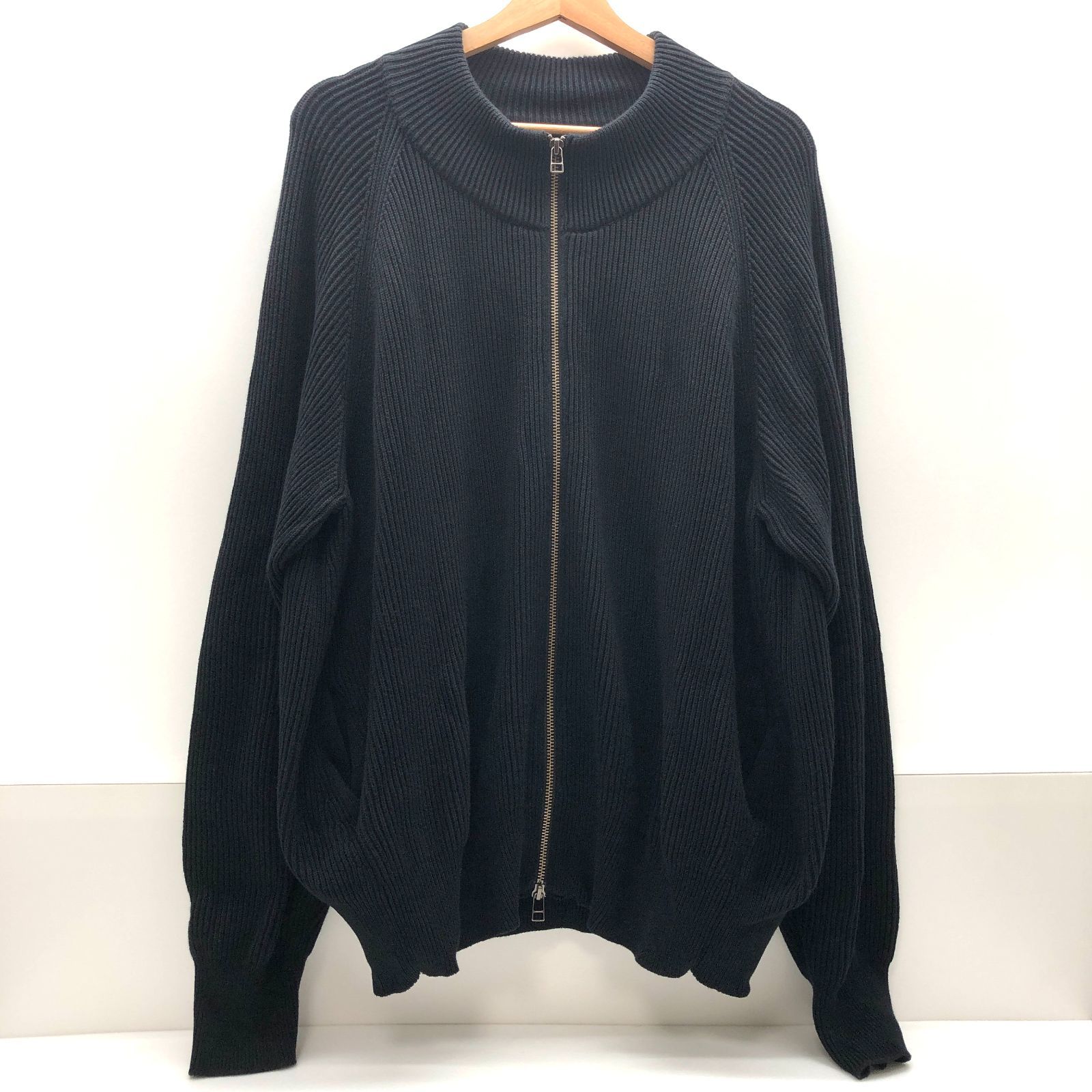 crepuscule メンズ ドライバーズニット ジップアップ フリーサイズ ブラック クレプスキュール SGKY26-2499