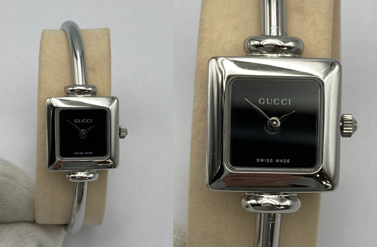 【動作品確認済】グッチ 1900L バングル クォーツ 腕時計 GUCCI グッチ バングルウォッチ スクエア クォーツ 1900L 中古 D4
