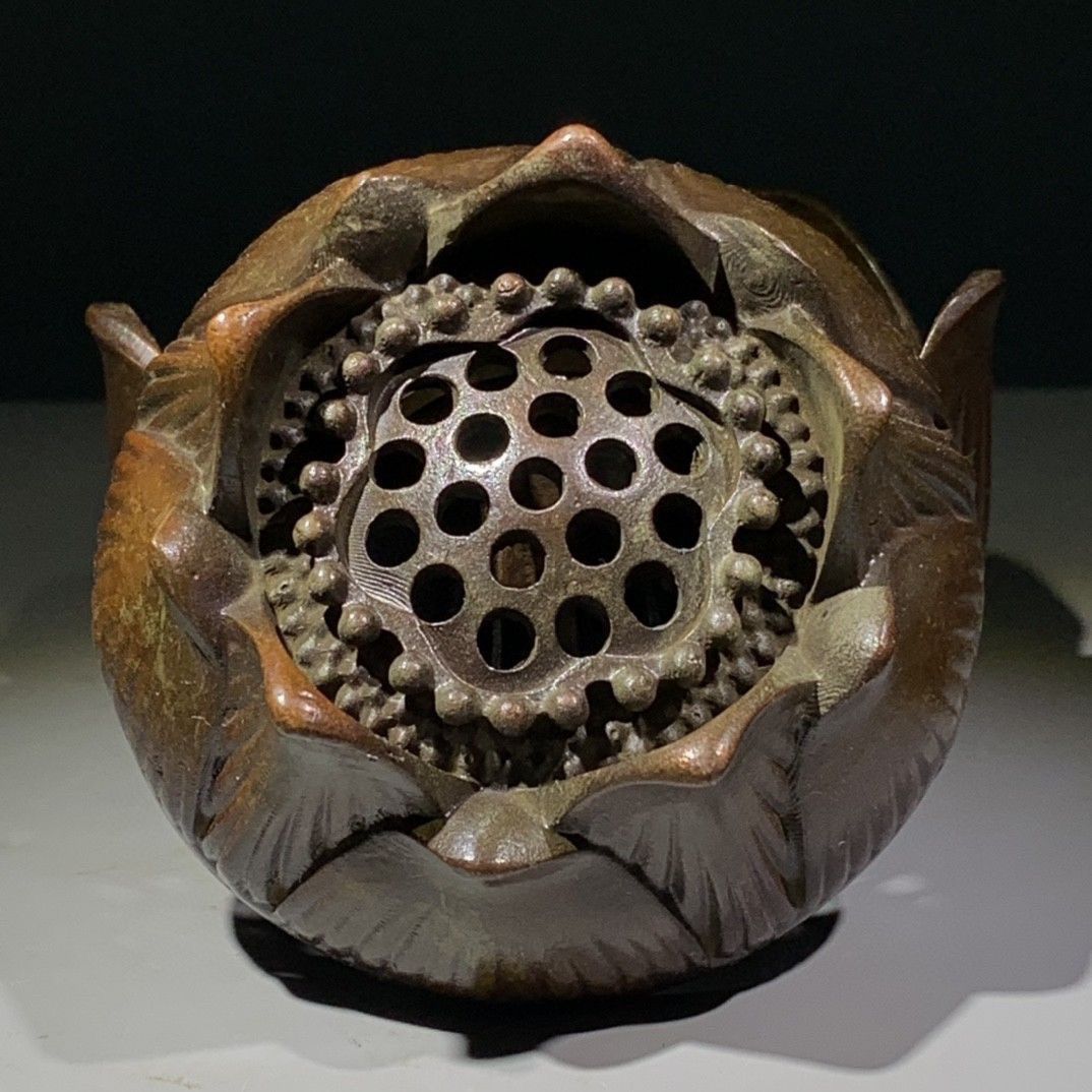 銅 細工 香炉 手持ち蓮華炉 盤香炉 装飾品 工芸品 置物 銅製 蓮華香炉 蓮子薫香炉 香道具 装飾品 工芸品 置物 - メルカリ