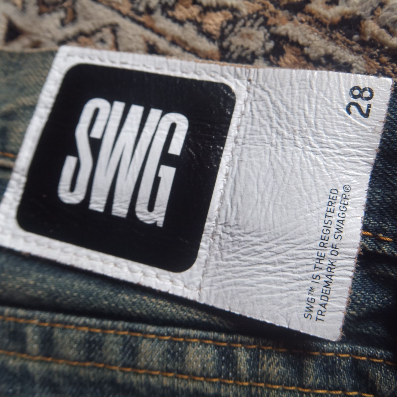 名作】00s SWAGGER プライドデニム ペイント加工 W28 Y2K 裏原SWAGGER