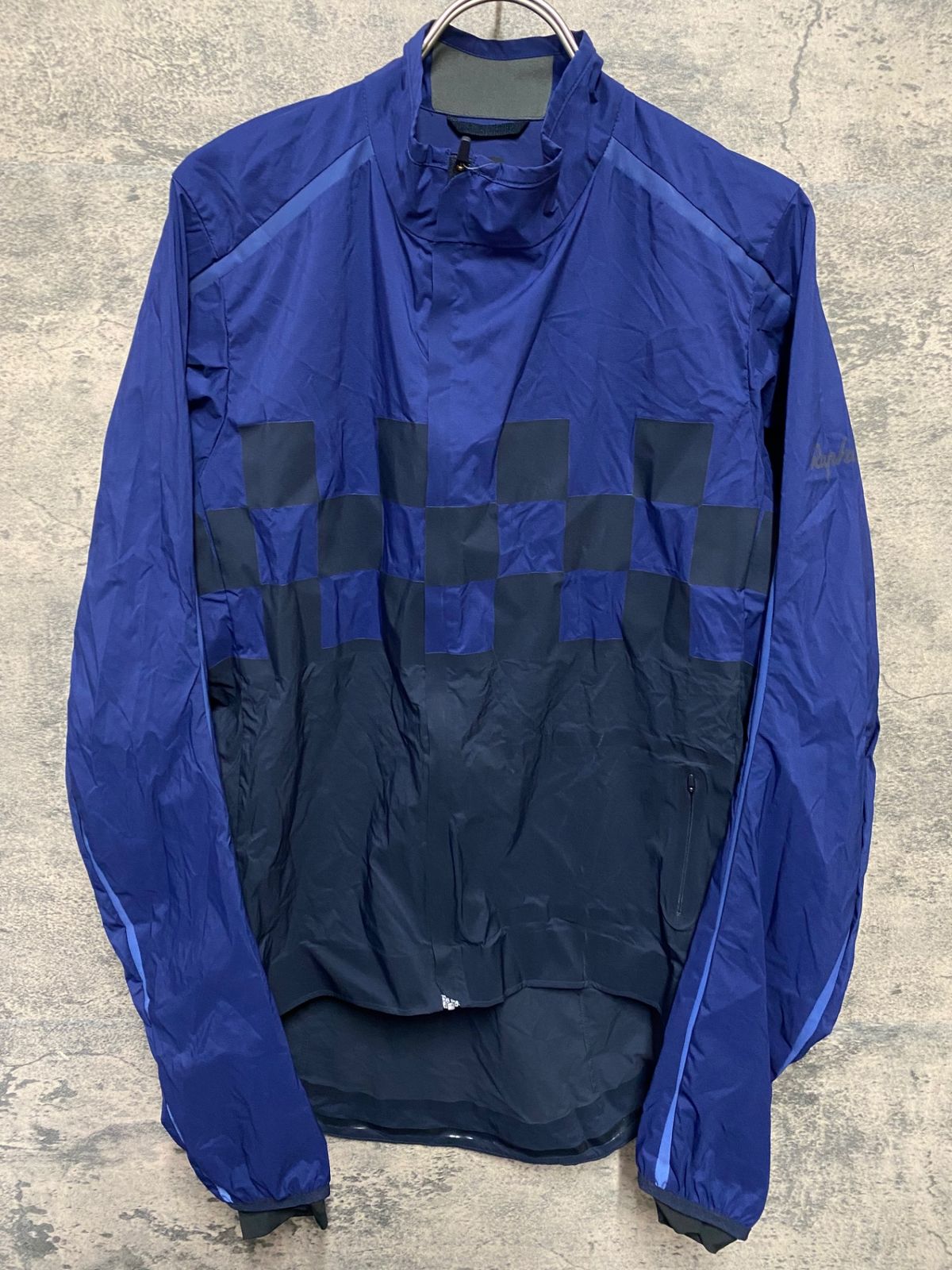 KC033 ラファ Rapha CLASSIC WIND CHECK JACKET 長袖 ウインドブレイカー 紺 M ※汚れあり