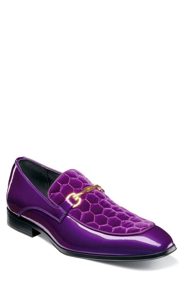 ステイシーアダムス メンズ シューズ キルティング ローファー Stacy Adamsprague Quilted Vamp Loafer Purple パープル