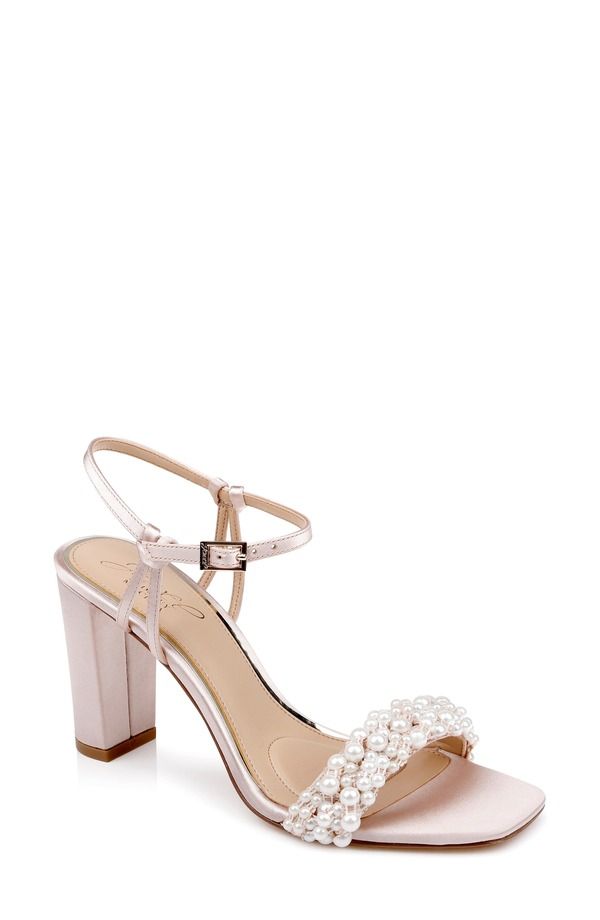 ジュウェルダグレイミシュカ レディース シューズ ヒール サンダル アンクル Jewel Badgley Mischka Peoriankle Strap Sandal Champagne Satin