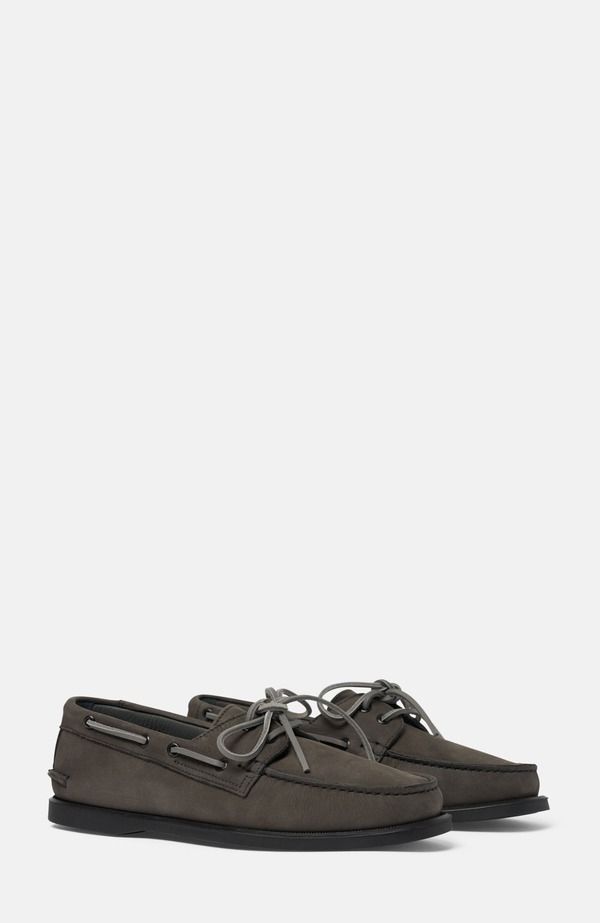 スカロッソ メンズ シューズ SCAROSSO Morgan Boat Shoes Grey Nubuck グレー