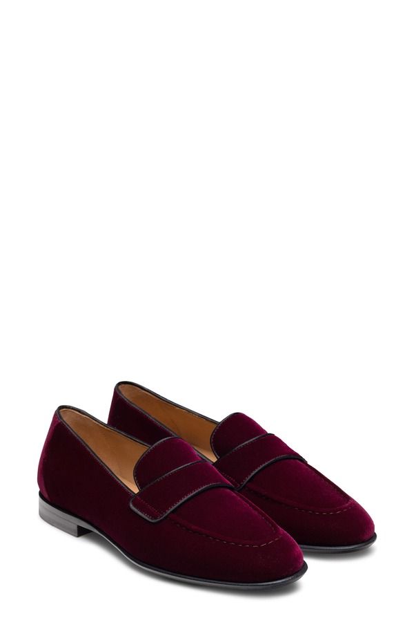 マグナーニ レディース シューズ スリッポン・ローファー ベルベット Magnanni Quinn Velvet Loafer Burgundy Velvet バーガンディ