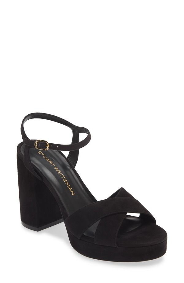 スチュアート ワイツマン レディース シューズ ヒール プラットフォーム サンダル Stuart Weitzman Dayna Platform Sandal Black Suede ブラック