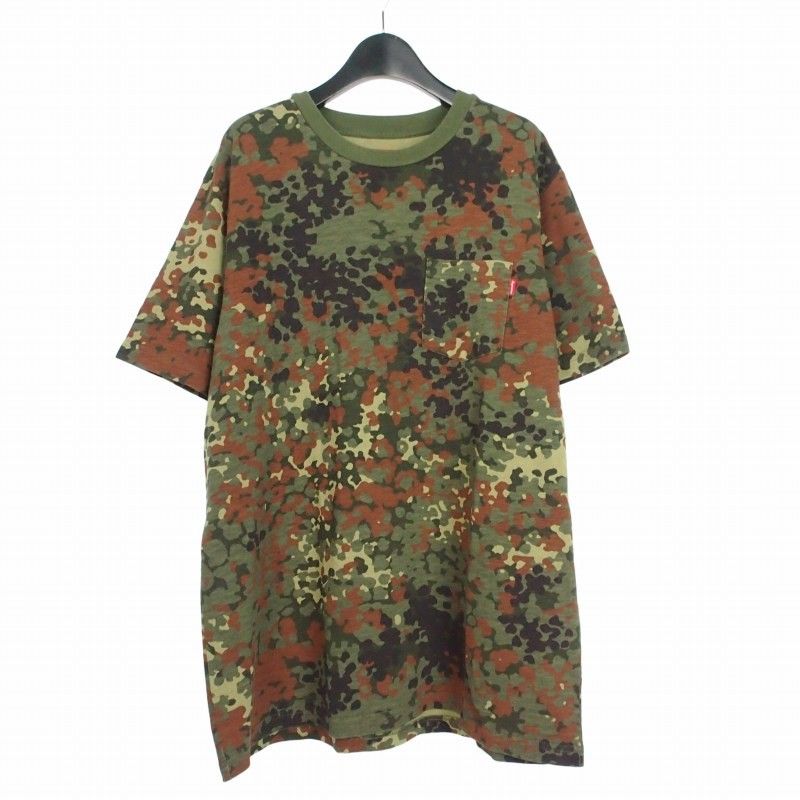 シュプリーム SUPREME 19SS S/S Pocket Tee Olive German Camo ポケットTシャツ カットソー 半袖 迷彩 XL マルチカラー