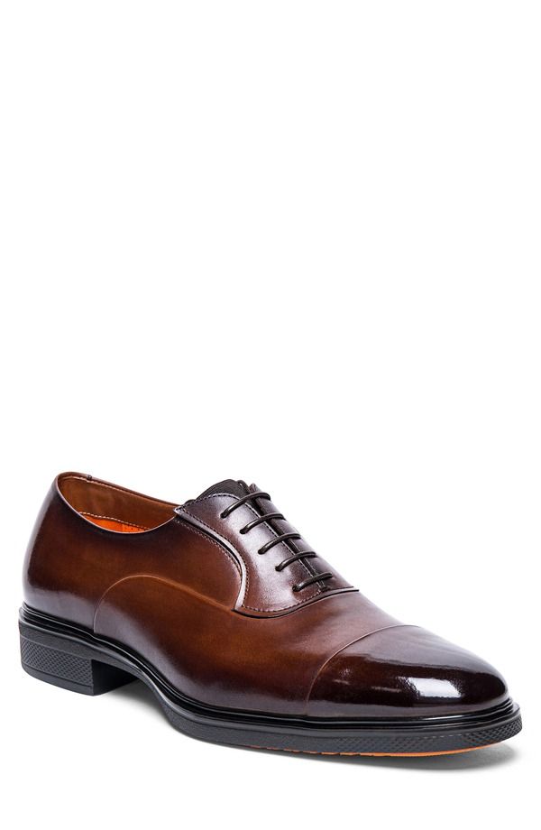 サントーニ メンズ シューズ オックスフォード キャップ Santoni Easy Cap Toe Oxfordark Brown ブラウン