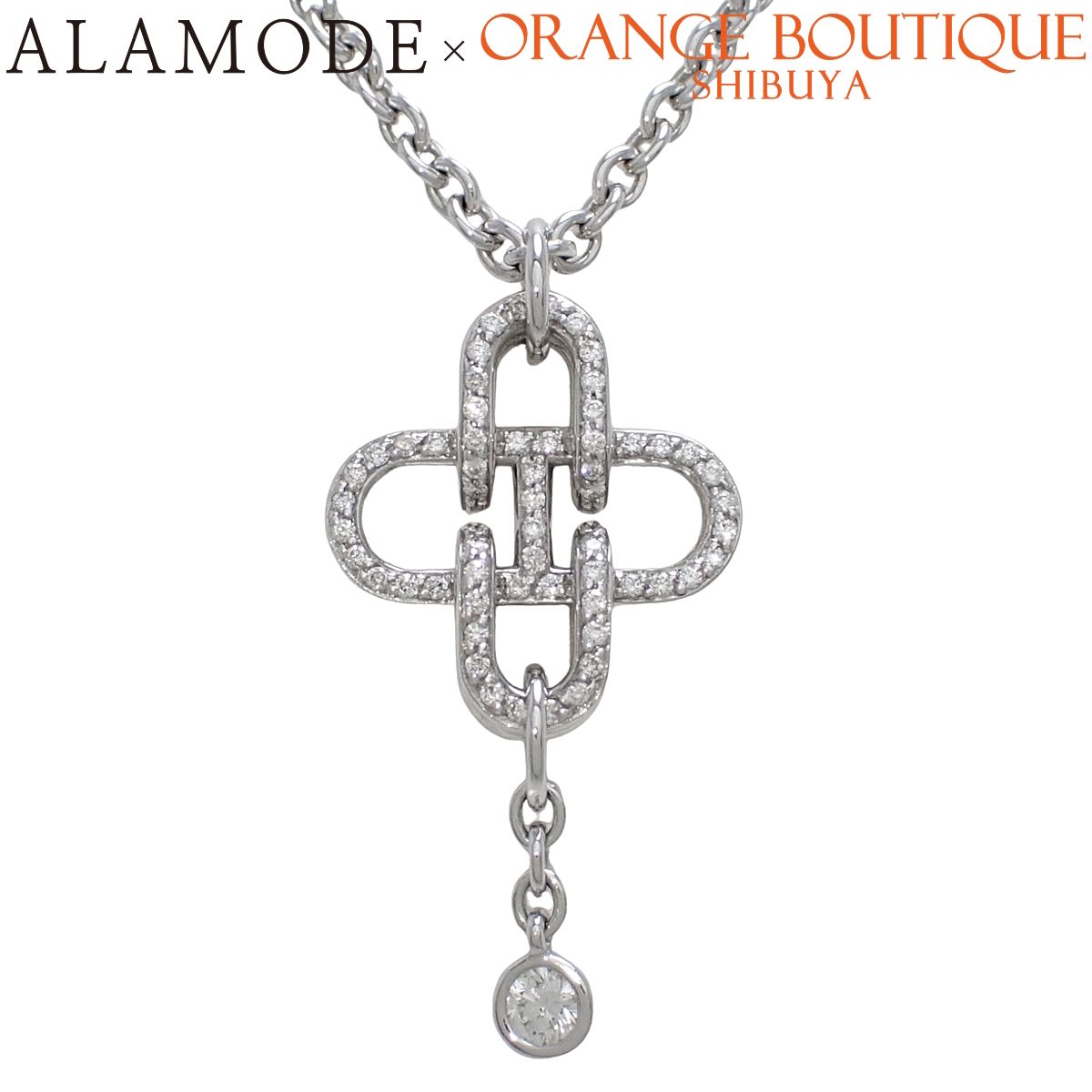 HERMES(エルメス) ローズドメール ペンダント ダイヤモンド ホワイトゴールド K18WG 11.2g ネックレス アクセサリー ジュエリー シルバー銀 レディース 41100109897【中古】【アラモード】