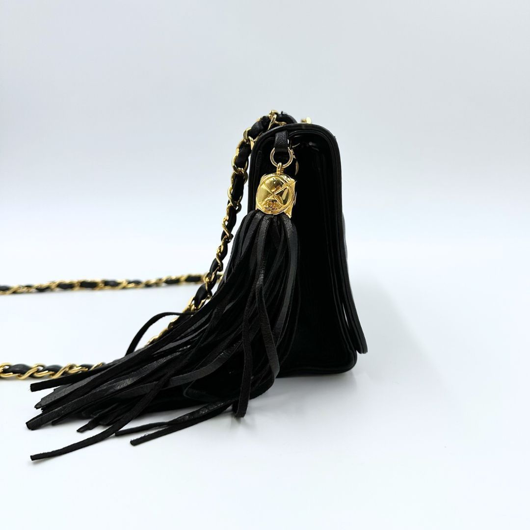 美品】Chanel デカココ マトラッセ フリンジ チェーンショルダーバッグ