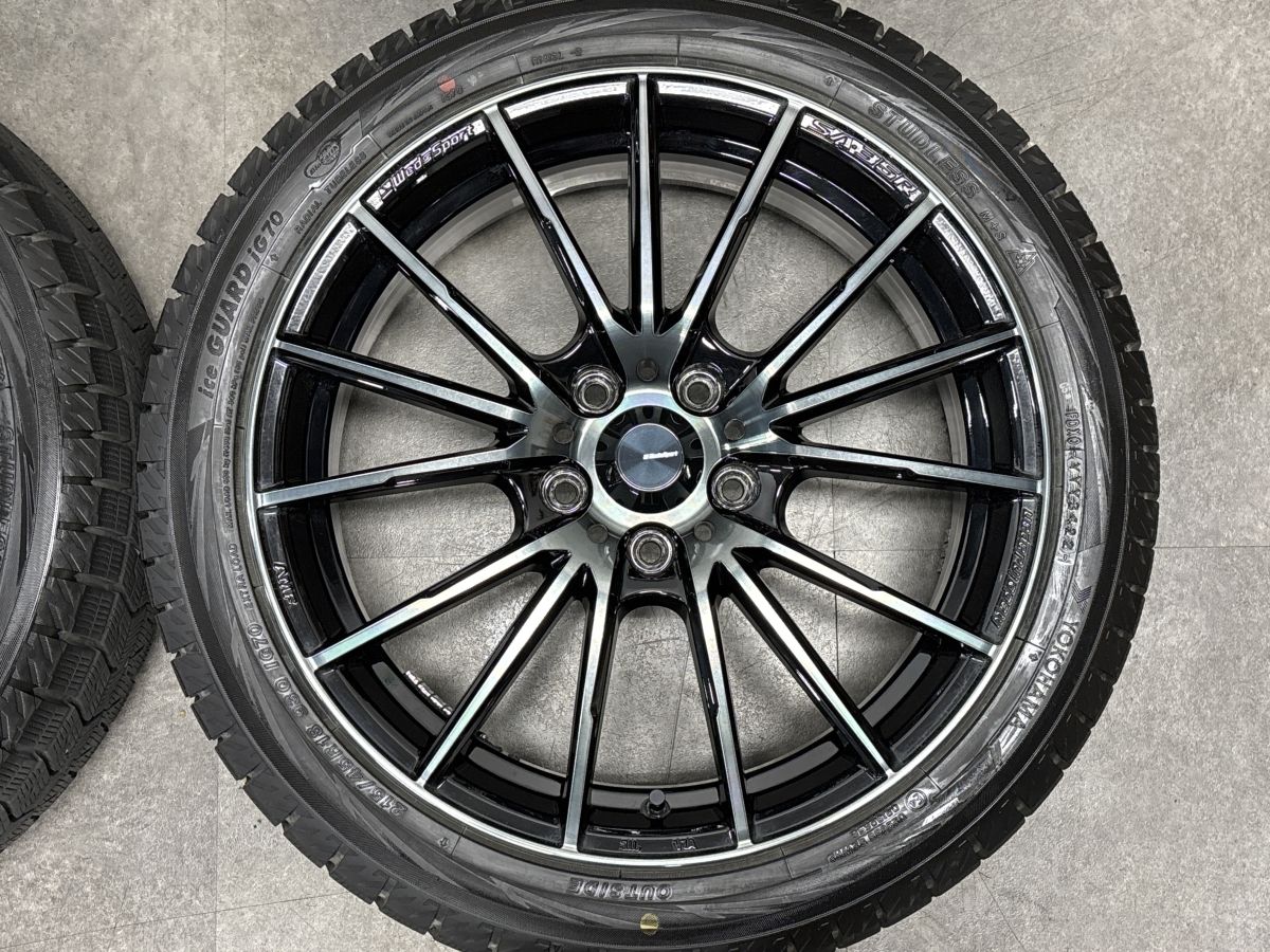 美品 バリ溝】Weds スポーツ SA-35R 18in 7J +47 PCD114.3 ヨコハマ