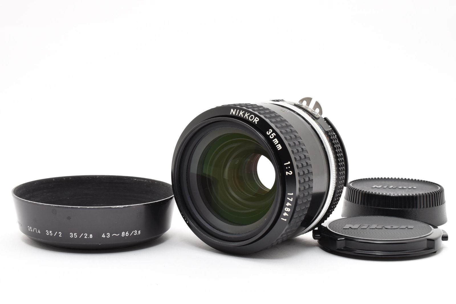 Nikon Ai Nikkor 35mm F2 MF広角単焦点レンズ HN-3フード付 Fマウント