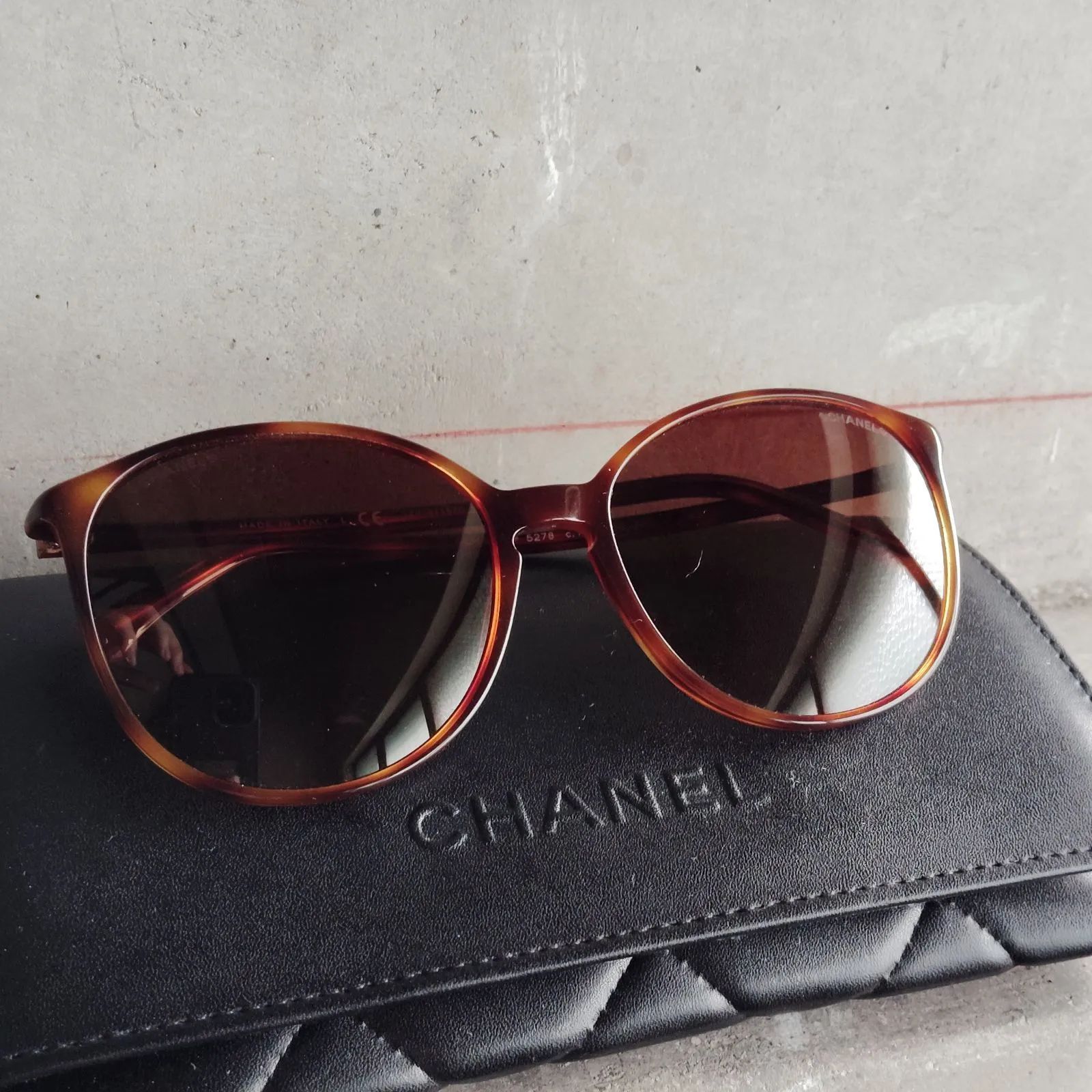 CHANEL 5278 ラウンドサングラス べっこう ココマーク シャネル ケース