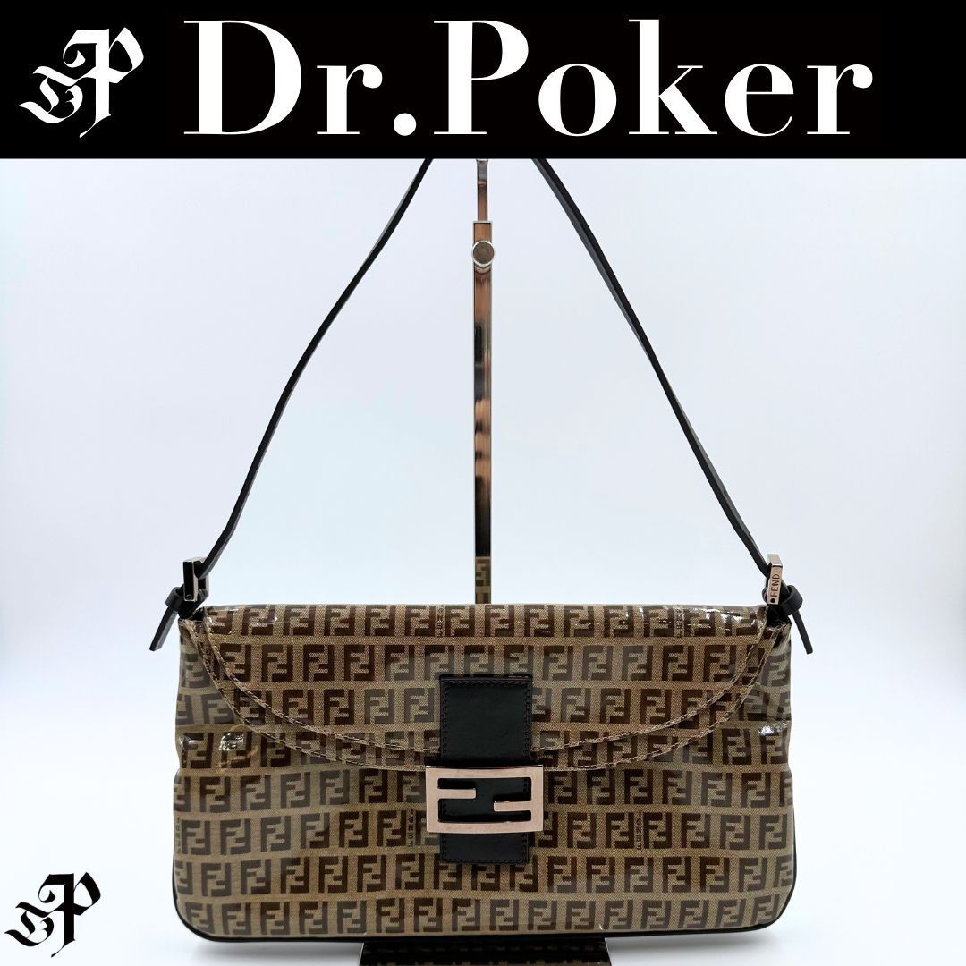 FENDI　ズッキーノ　マンマバケット　エナメル　ワンショルダー　美品 美品】Fendi ズッキーノ マンマバケット ワンショルダーバッグ