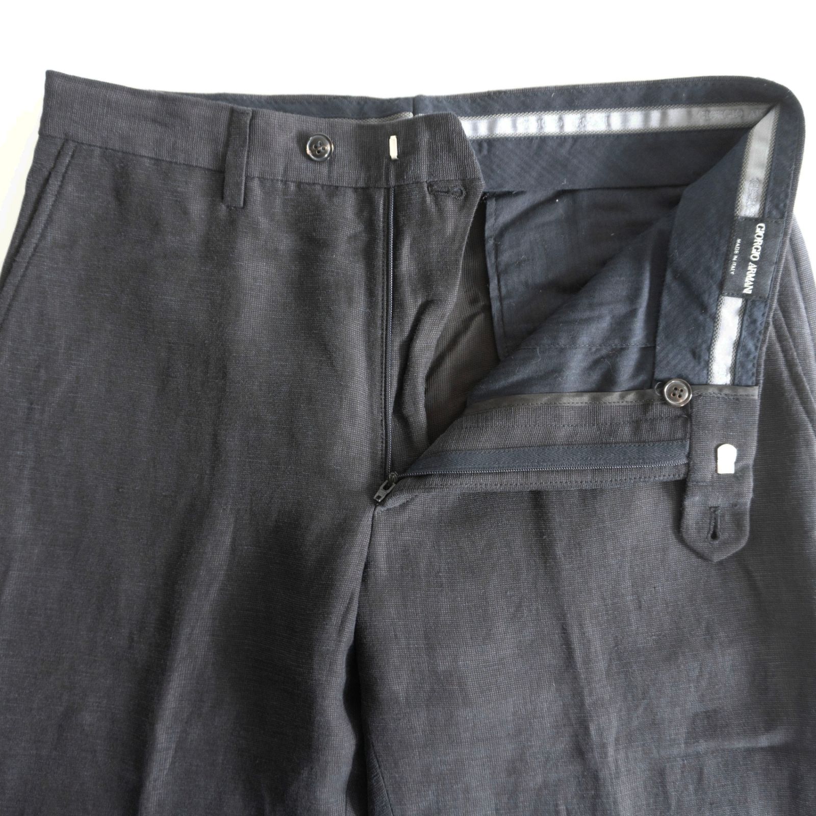 【美品】GIORGIO ARMANI【スラックスパンツ】ブラック ジョルジオアルマーニ 26070033 美品】GIORGIO ARMANI【スラックスパンツ】ブラック ジョルジオ