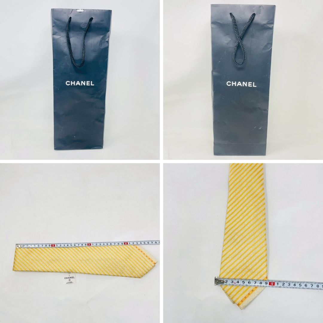 ❗️✨タグ付き・未使用品✨❗️】CHANEL シルクネクタイ イエロー