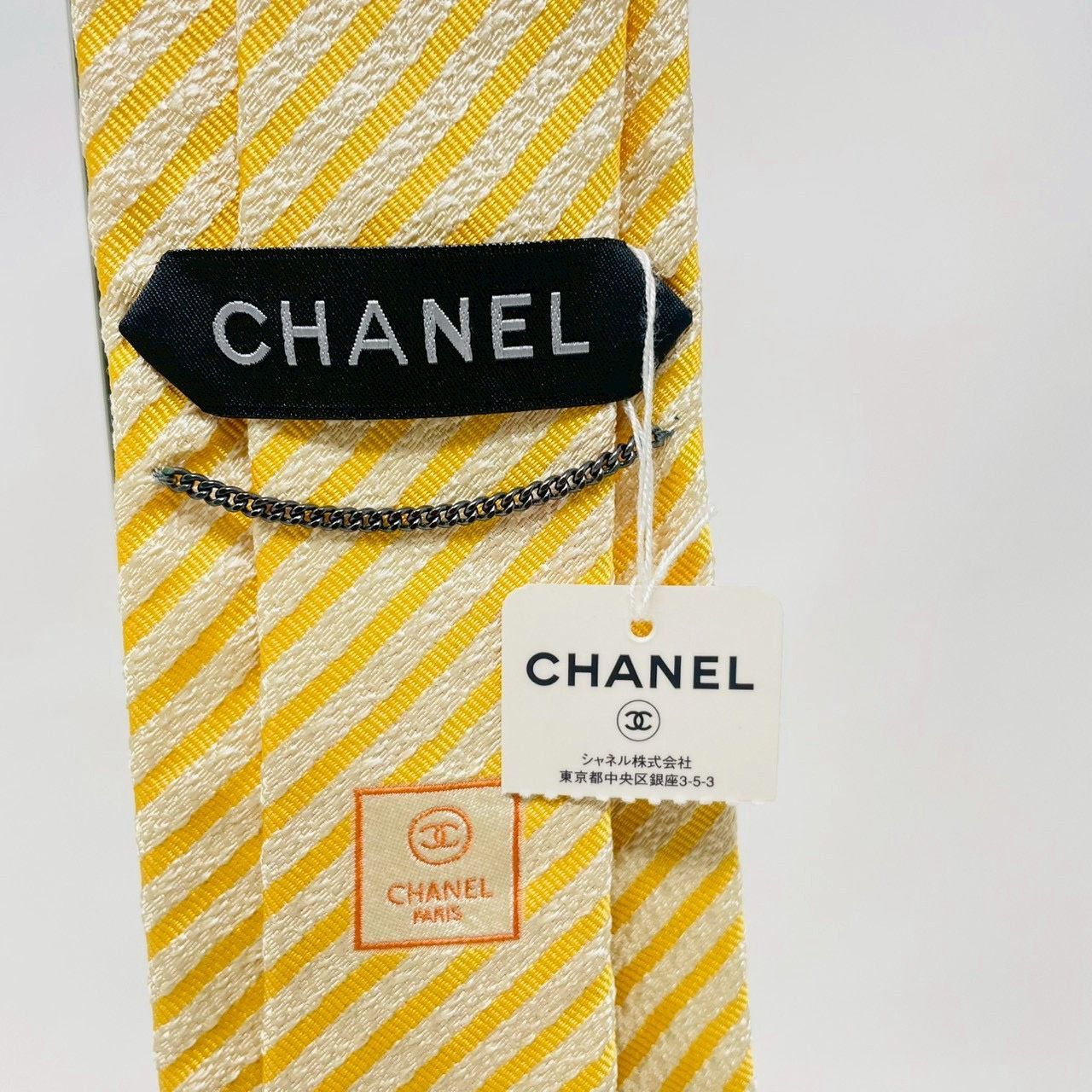 ❗️✨タグ付き・未使用品✨❗️】CHANEL シルクネクタイ イエロー