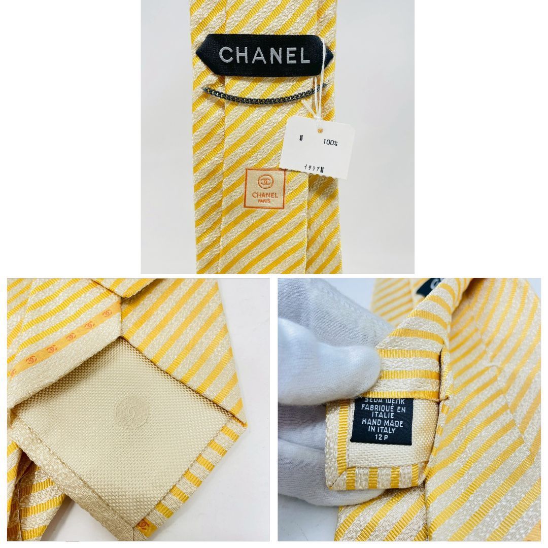 ❗️✨タグ付き・未使用品✨❗️】CHANEL シルクネクタイ イエロー