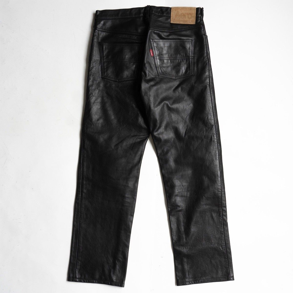 美品】AERO LEATHER 【ステアハイド レザー パンツ】32 ブラック USA製