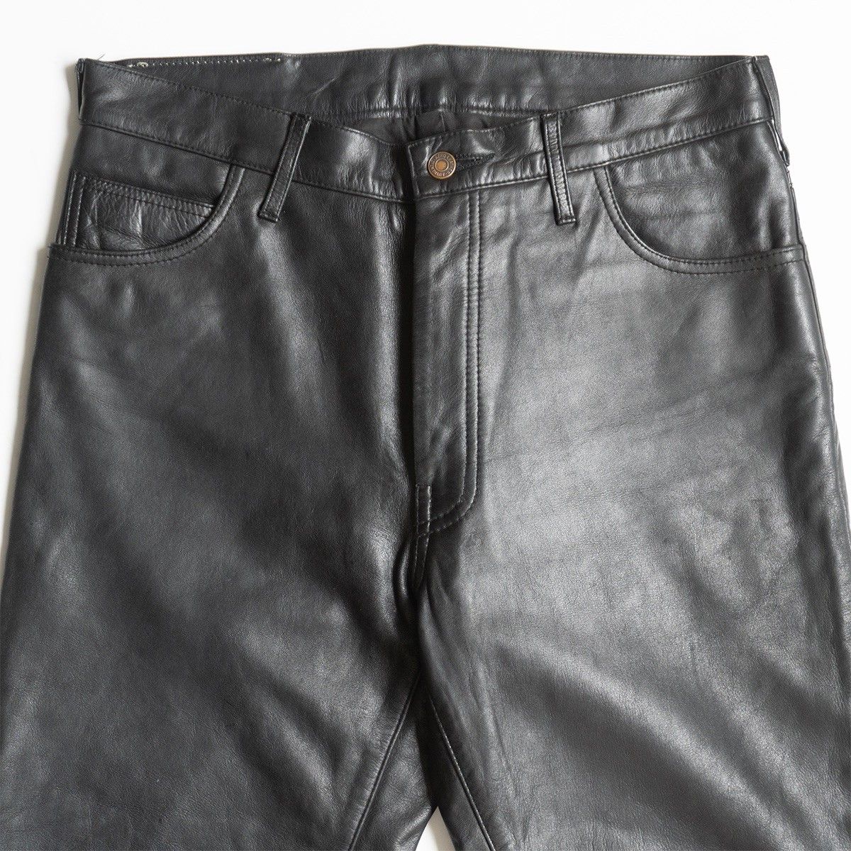 美品】AERO LEATHER 【ステアハイド レザー パンツ】32 ブラック USA製