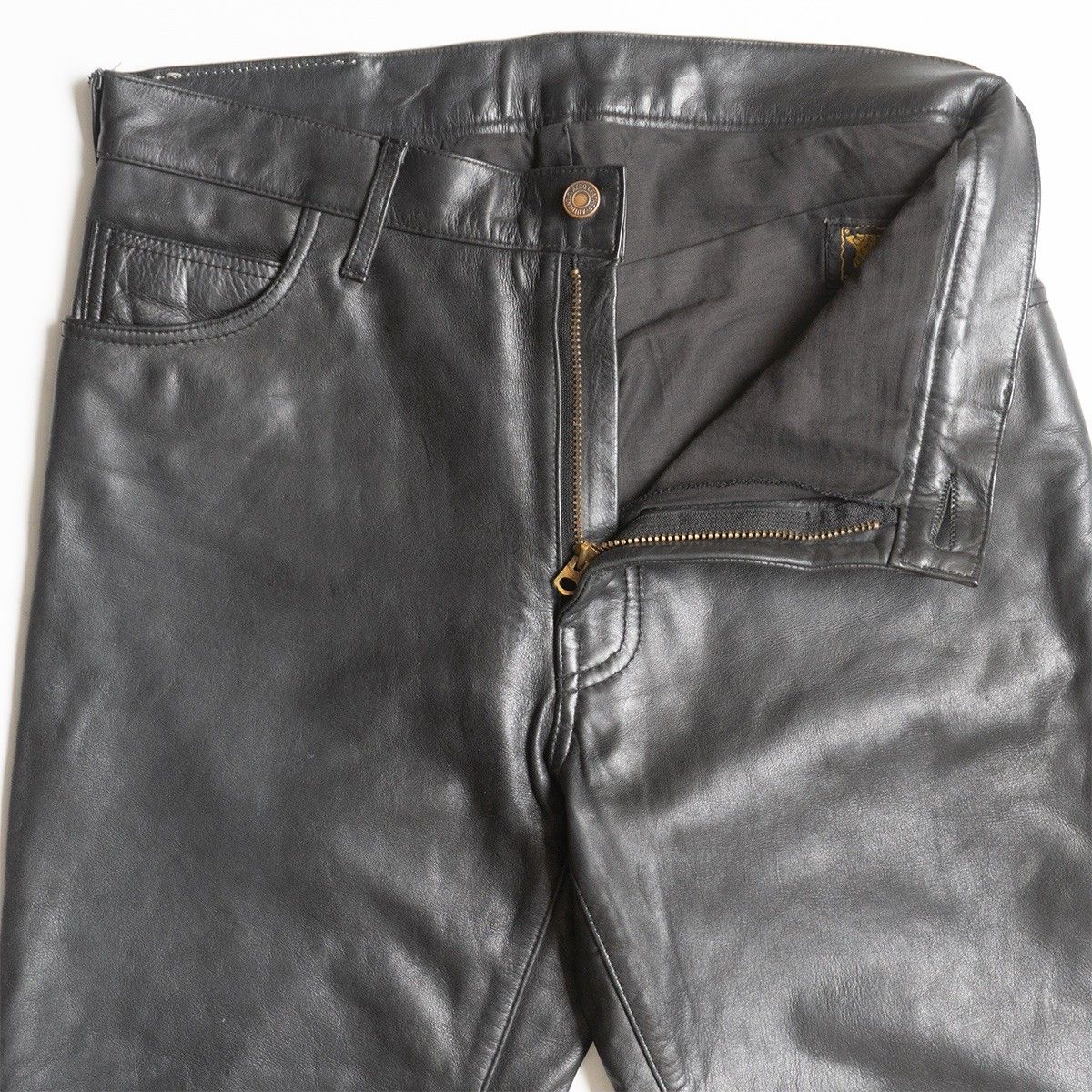 美品】AERO LEATHER 【ステアハイド レザー パンツ】32 ブラック USA製