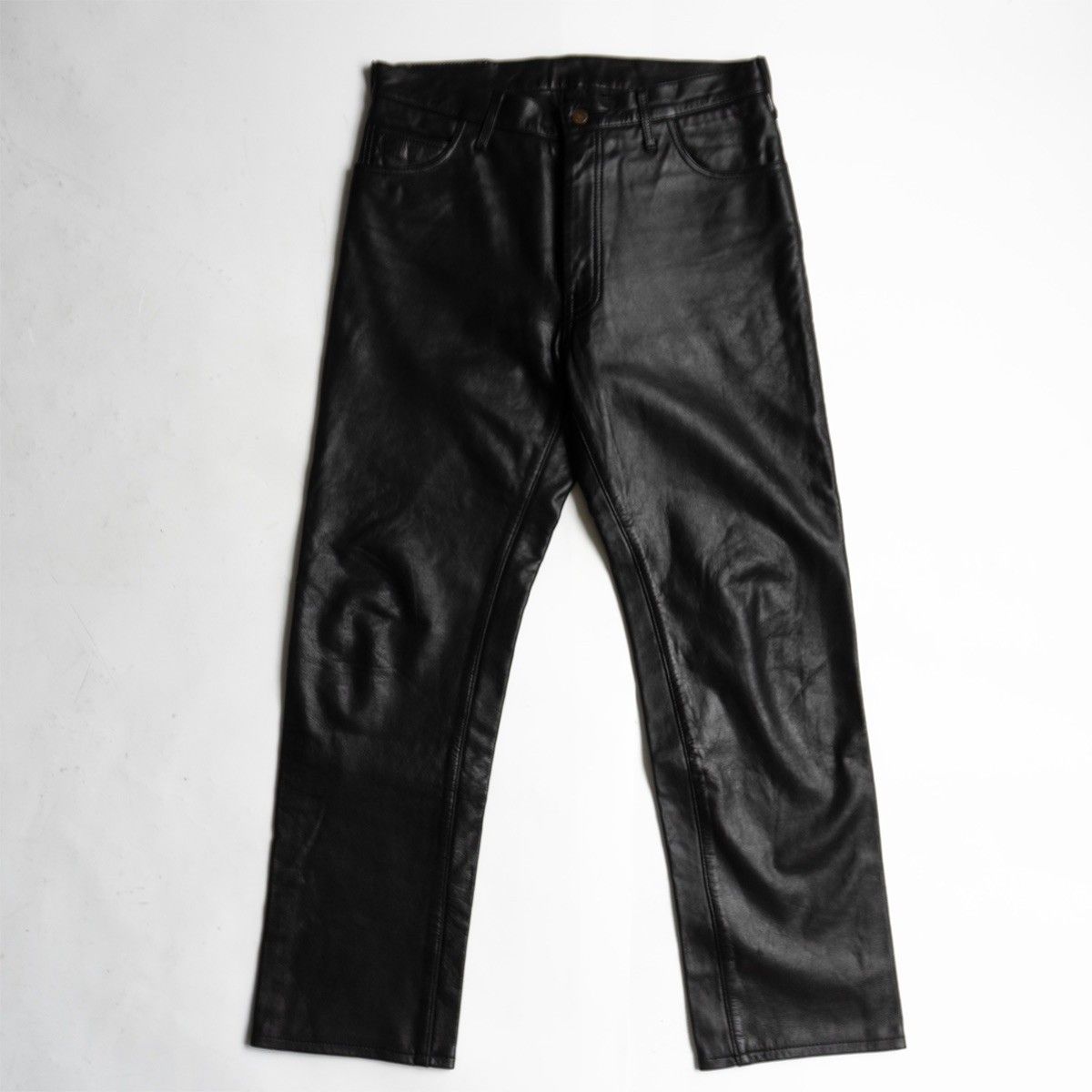 美品】AERO LEATHER 【ステアハイド レザー パンツ】32 ブラック USA製