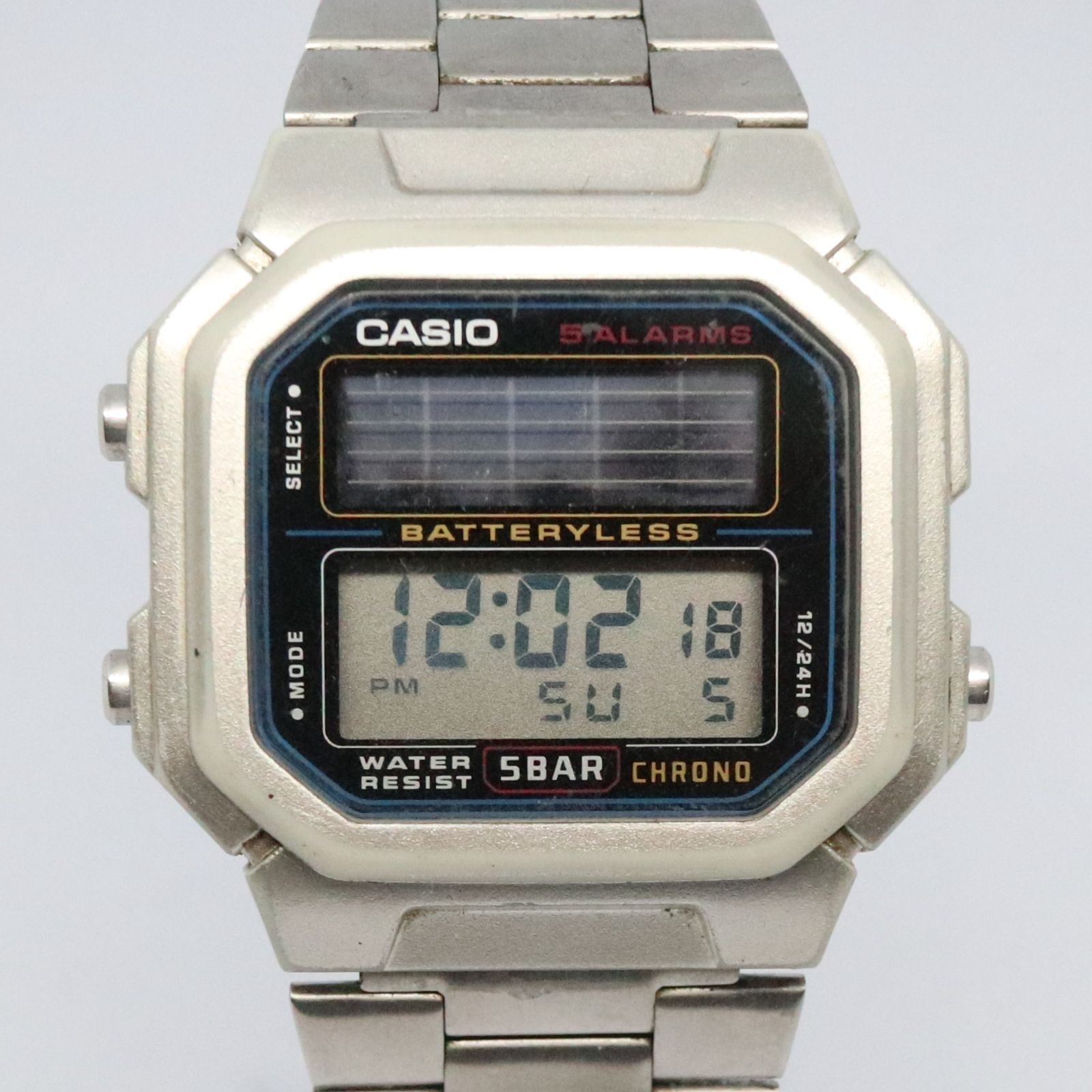 稼働品】CASIO AL-190W 希少 バッテリーレス ソーラー デジタル腕時計