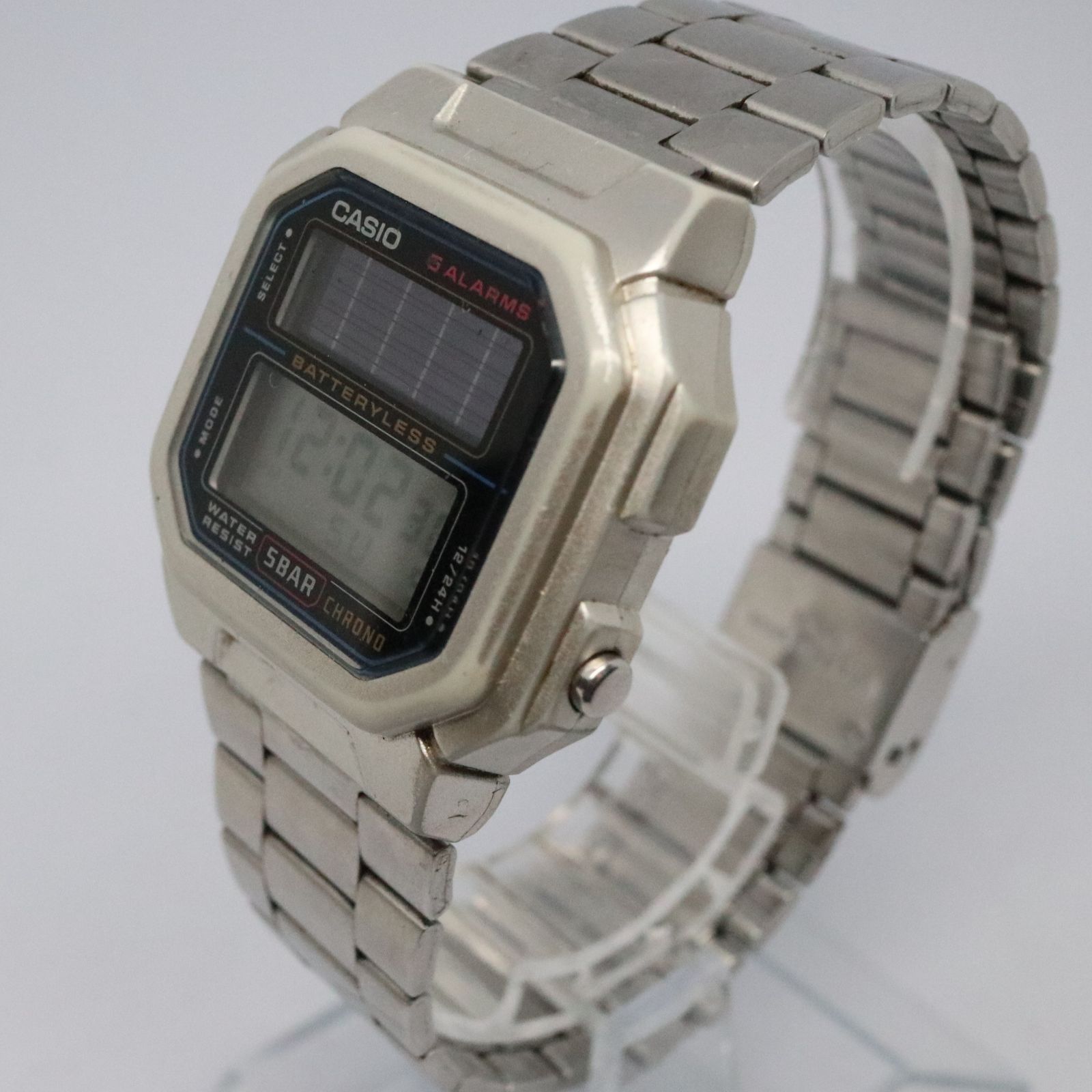 稼働品】CASIO AL-190W 希少 バッテリーレス ソーラー デジタル腕時計