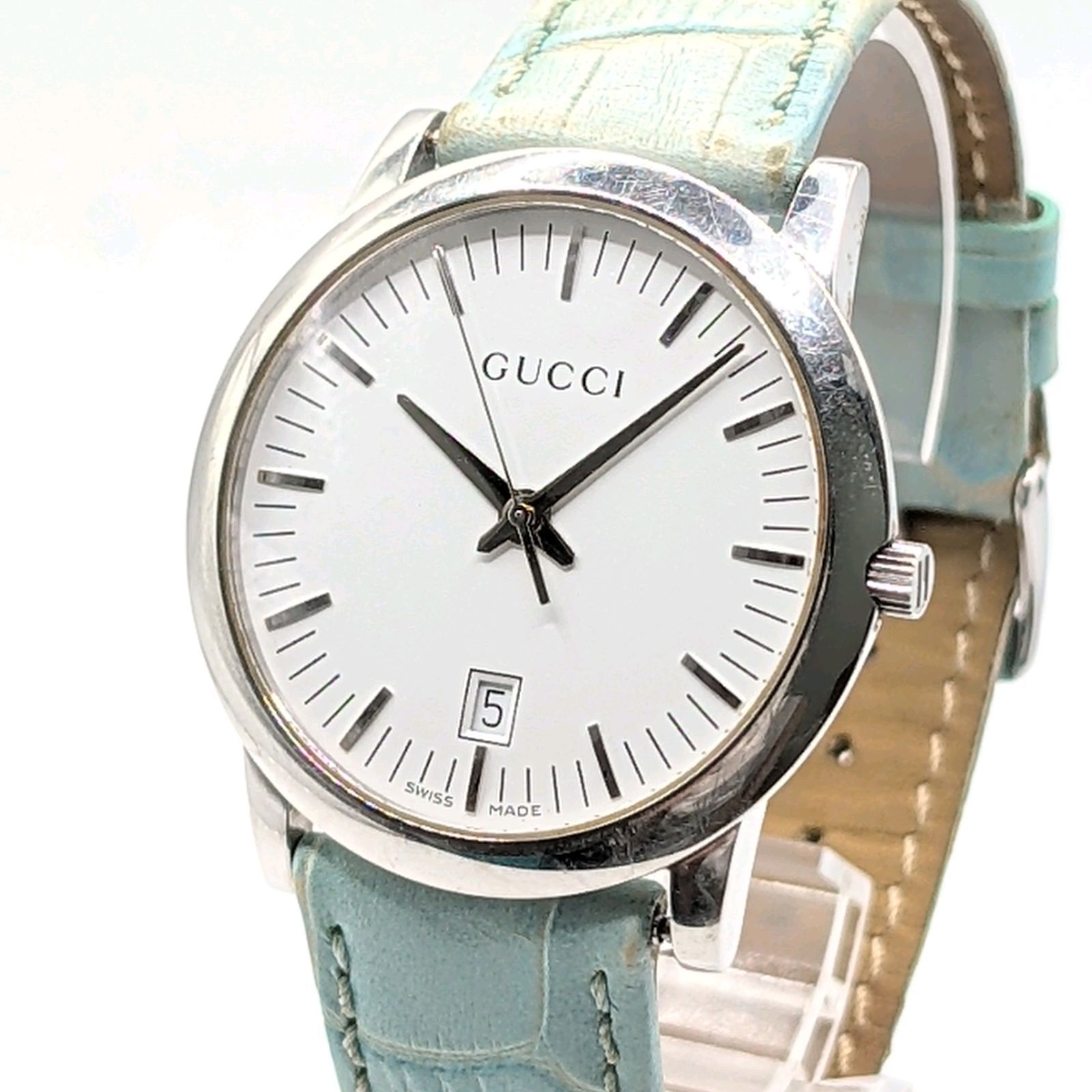 GUCCI 5600M クォーツ 腕時計 GUCCI 5600M Timeless-G Watch Men's Quartz Round White dial Y2K 00S