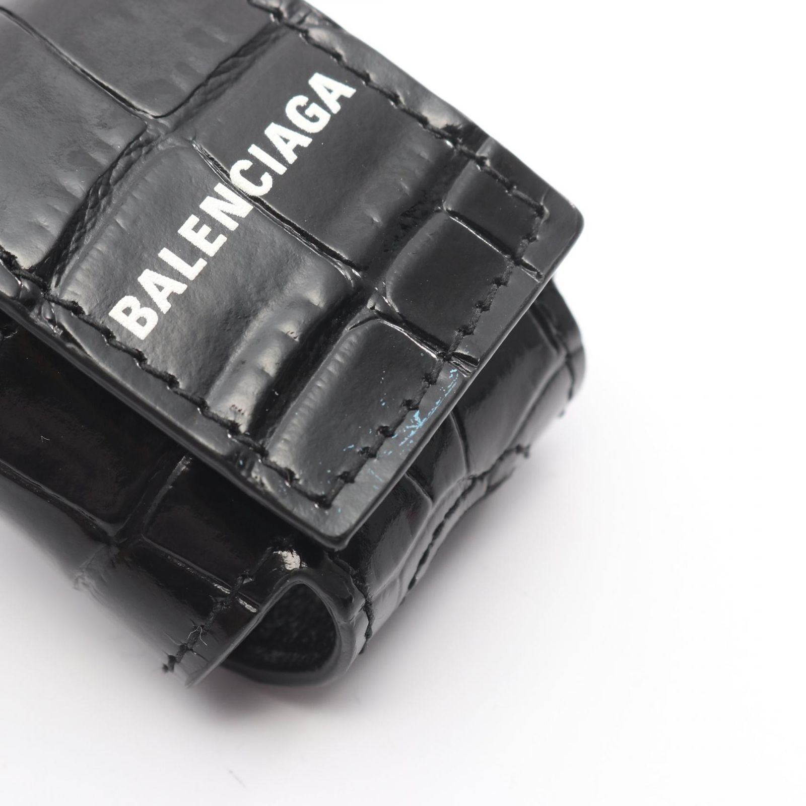 BALENCIAGA バレンシアガ イヤホンケース キャッシュ AirPods ホルダー 659926 ブラック系 レザー ユニセックス ゴールド金具 エアポッズケース 美品 バレンシアガ AirPodsケース 659926 ブラック レザー Aランク - メルカリ