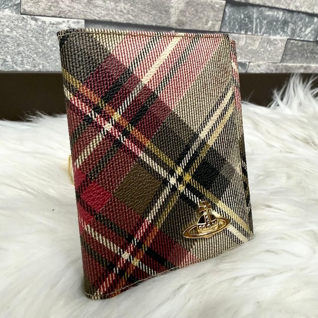 未使用　 VivienneWestwood マドラスチェックファスナー財布 Vivienne Westwood ヴィヴィアンウエストウッド SAFFIANO WALLET