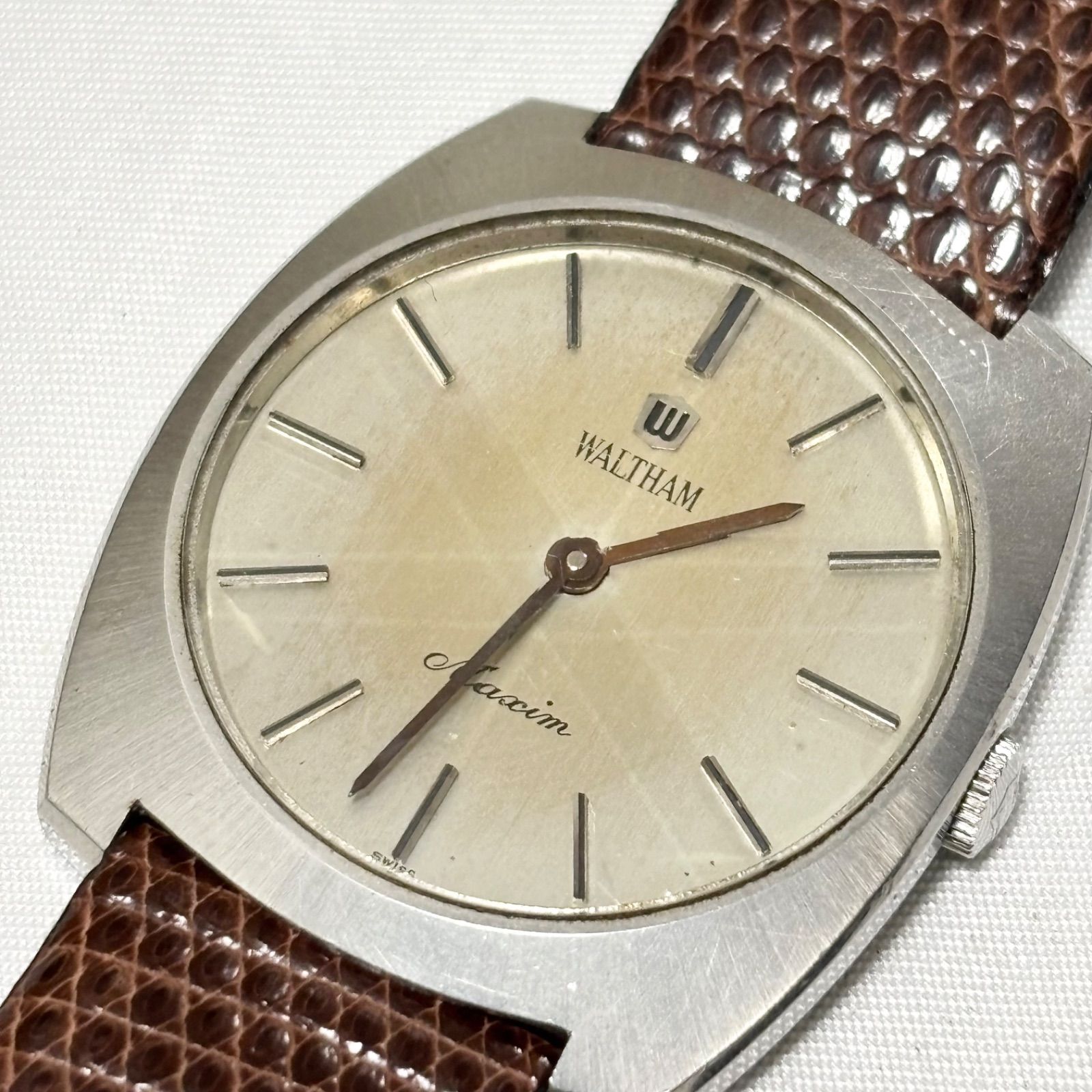 送料無料】WALTHAM/ウォルサム/Maxim/マキシム/手巻き腕時計/シルバー