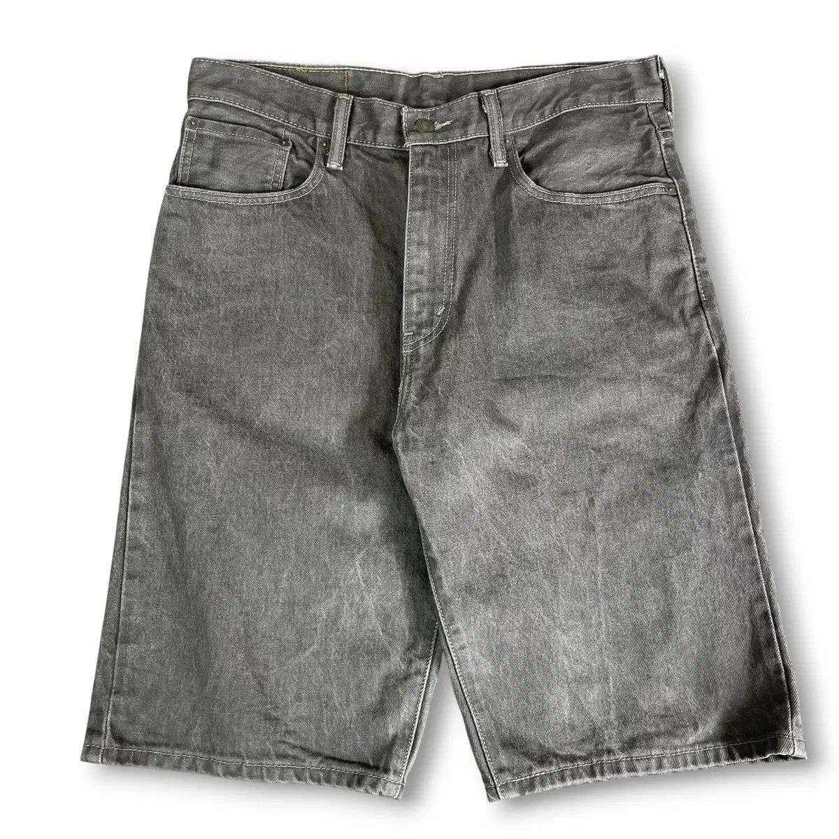 (32) JPN リーバイス 569 グレー デニム ハーフパンツ
