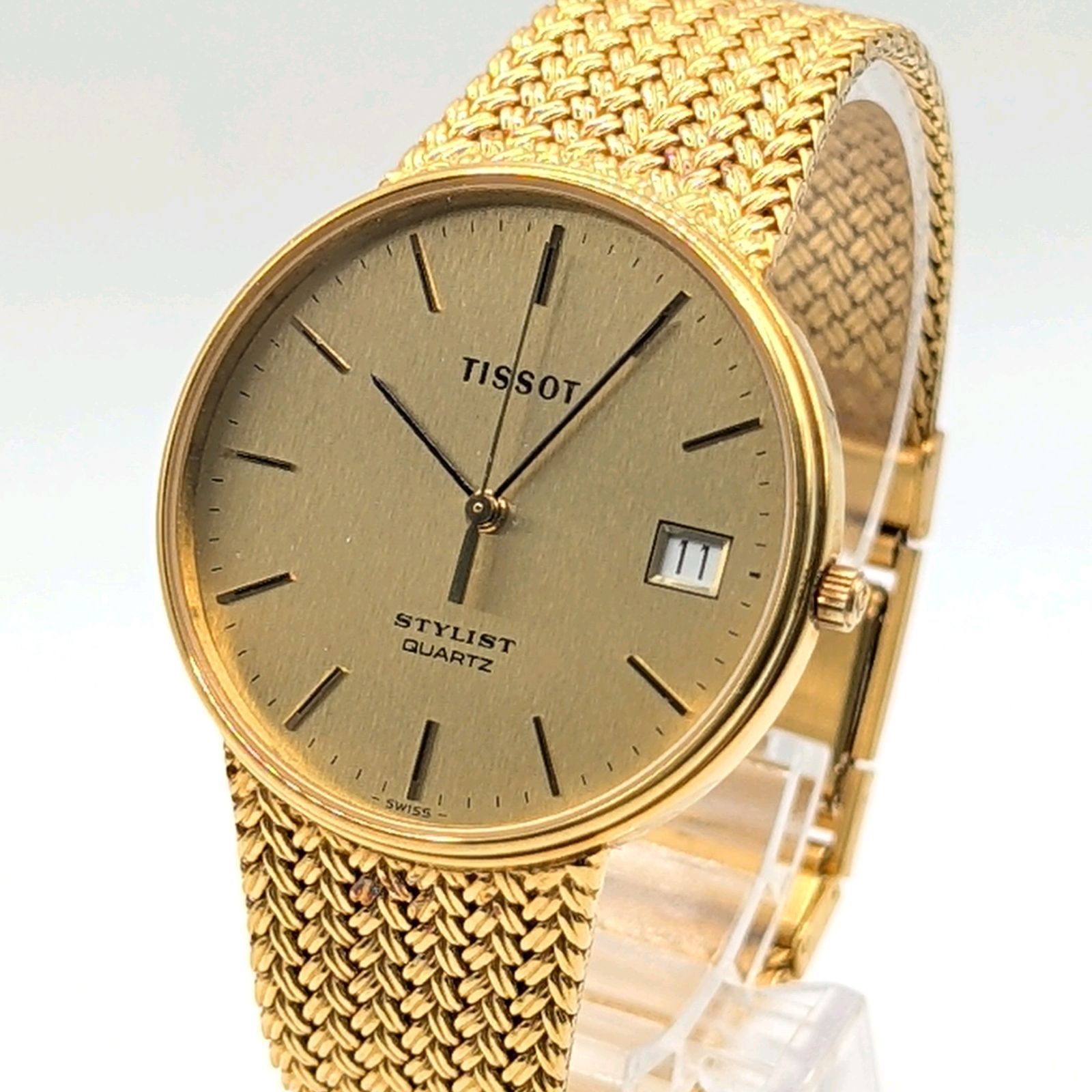 TISSOT STYLIST Watch Quartz Ladies Gold dial Round Date Y2K 00S