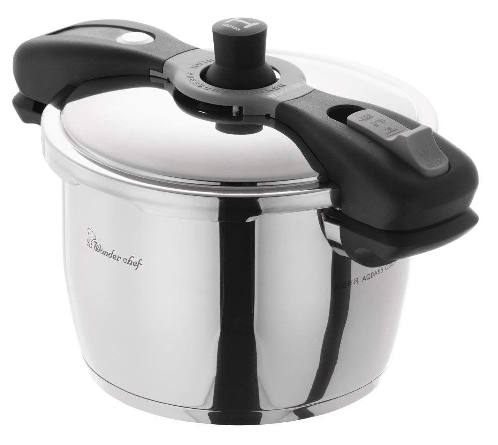 【迅速に発送】【オンライン限定】 ワンダーシェフ wonderchef 圧力鍋 両手圧力鍋 5.5L IH対応 超高圧 時短 除菌力99.9% スチーム 浜田陽子 フルカラーレシピ本付き シックグレー 魔法のクイック料理 AQDA55GRY 0bdf71b7