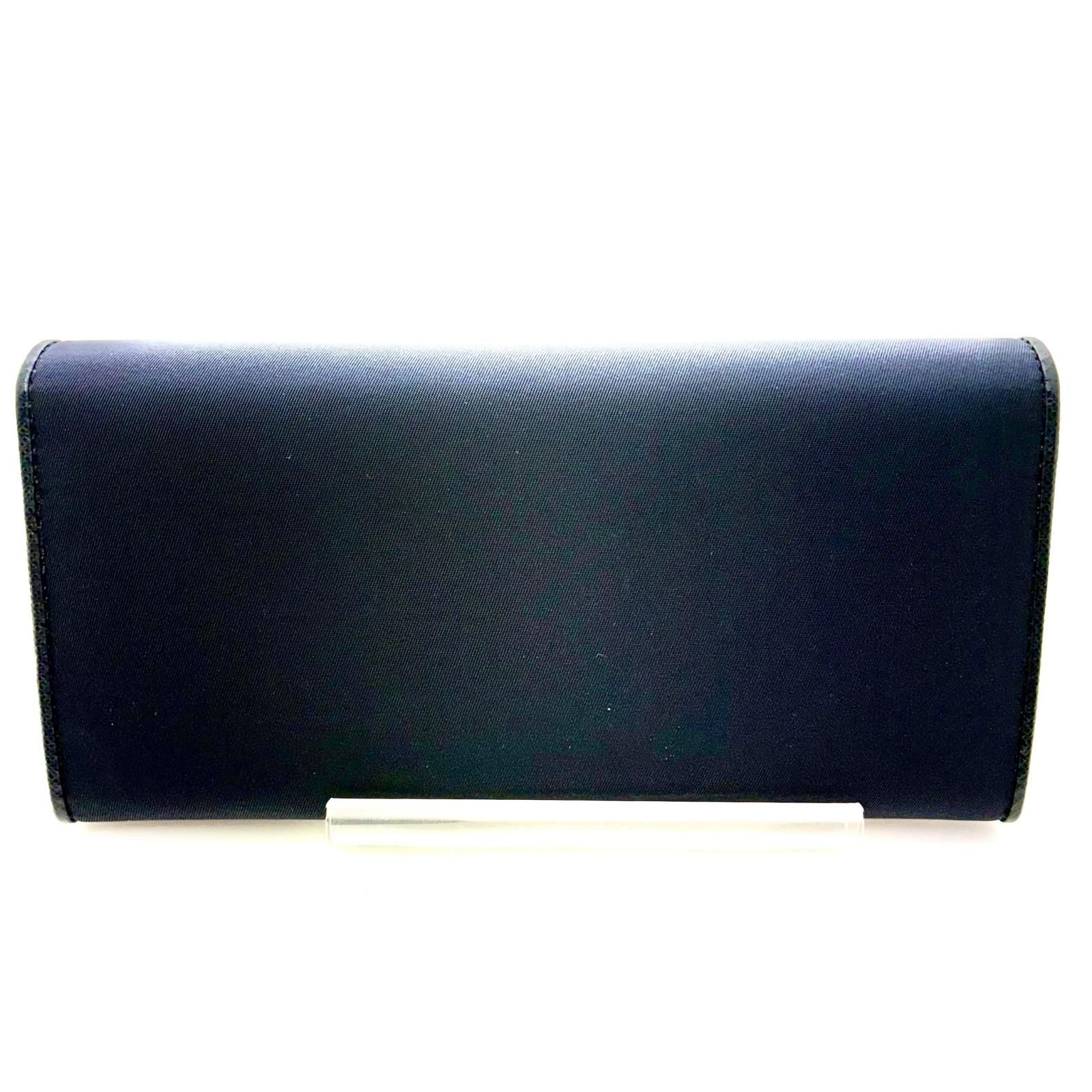 PRADA プラダ バッグ 二つ折ZIP長財布 ネイビー ナイロン/サフィアーノ