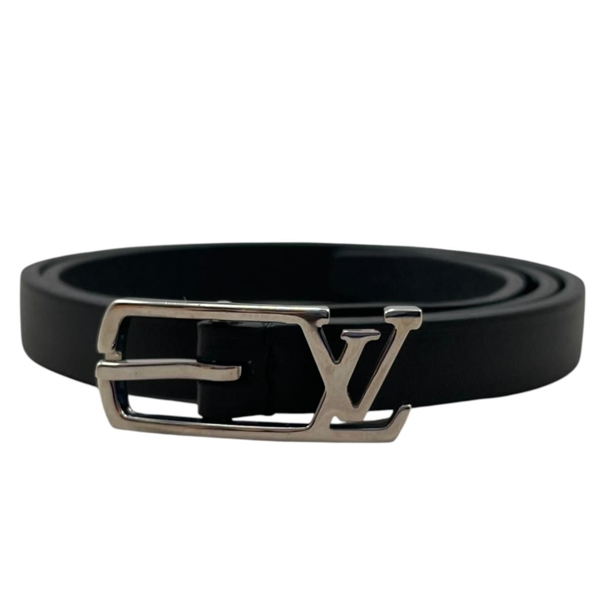 Louis Vuitton LVロゴ ブラックレザーベルト ☆ルイヴィトン ブレスレット ブラスレネオグラム M6257 レザー LVロゴ