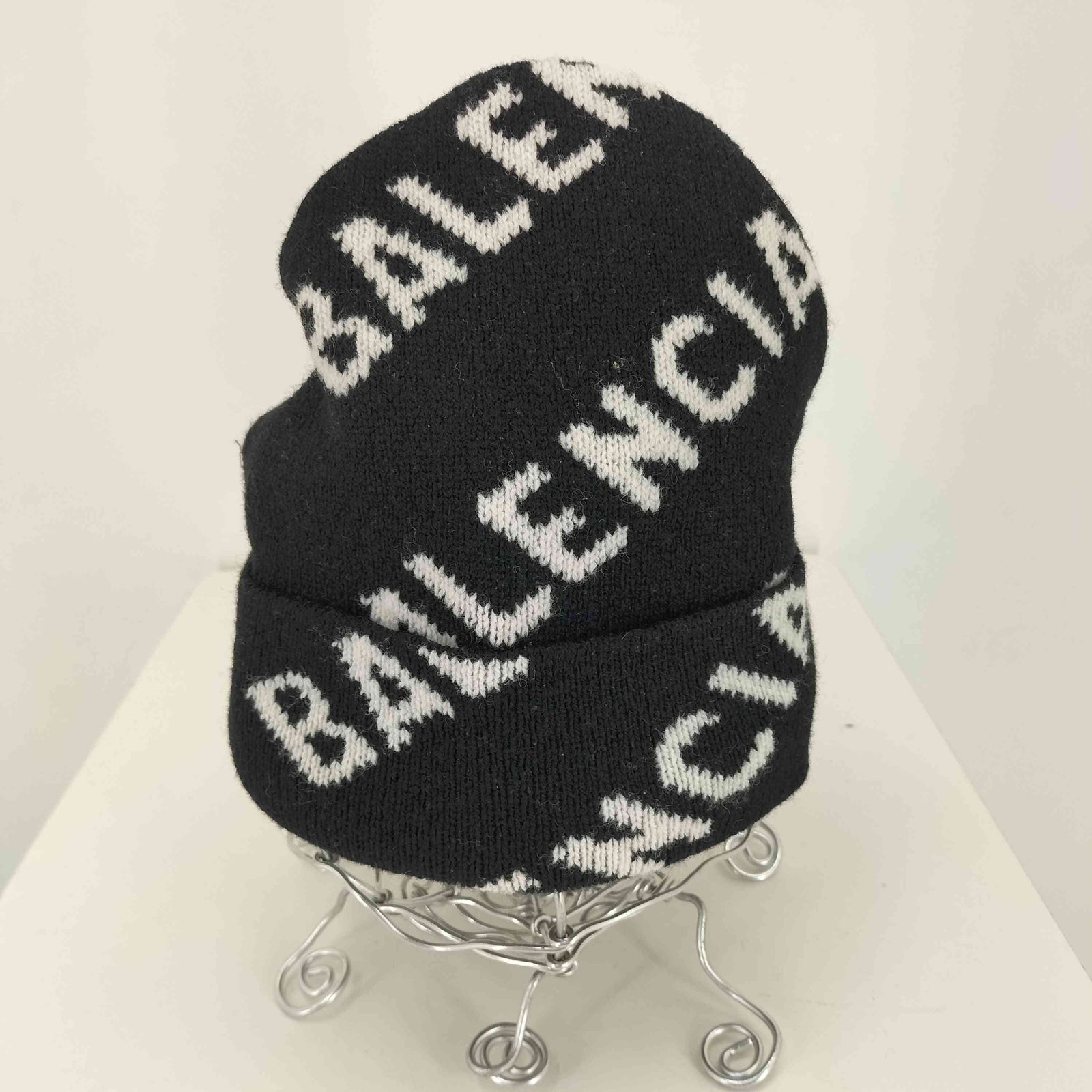 バレンシアガ BALENCIAGA Allover Logo ジャカード ロゴ ビーニー