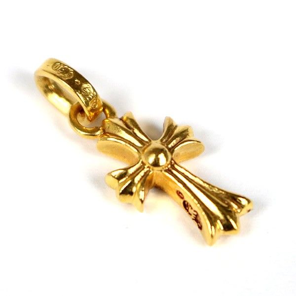 CHROME HEARTS 銀座店 クロムハーツ インボイス付き 22K ベイビーファットクロスチャーム パヴェダイヤ ペンダント メンズ ゴールド 103721 CHROME HEARTS 銀座店 クロムハーツ インボイス付き 22K ベイビー
