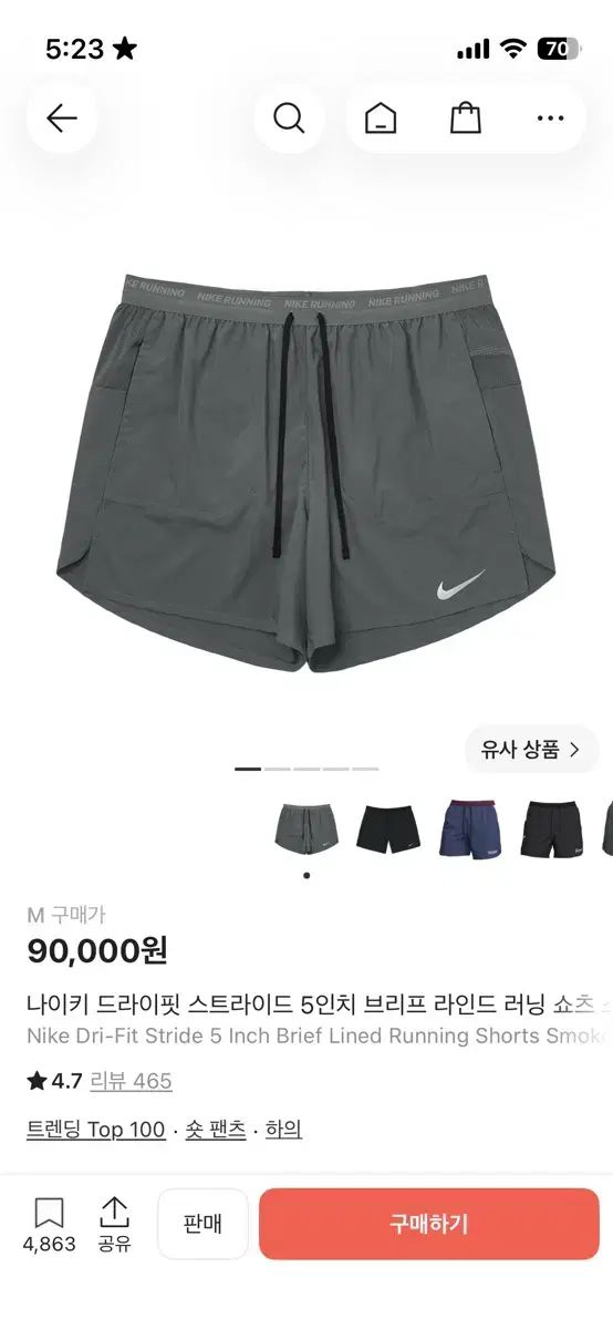 NIKE ナイキ ドライフィット ドライフィット ストライド 5インチ ブリーフ ラインド ランニング ショーツ M 新品