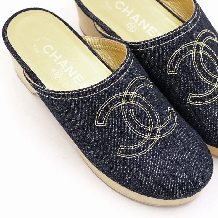 極美品】CHANEL シャネル サボ サンダル デニム サイズ 35 レディース