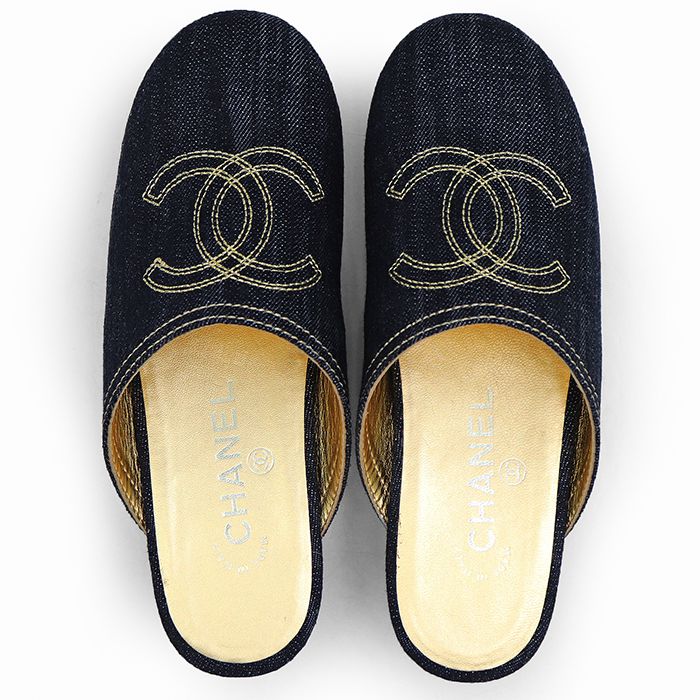 極美品】CHANEL シャネル サボ サンダル デニム サイズ 35 レディース