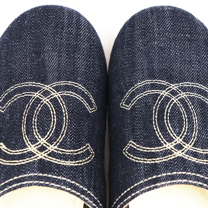 極美品】CHANEL シャネル サボ サンダル デニム サイズ 35 レディース