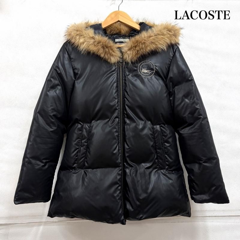 Lacoste ラコステ リアルファー ダウンジャケット ブラック 5/52(L相当