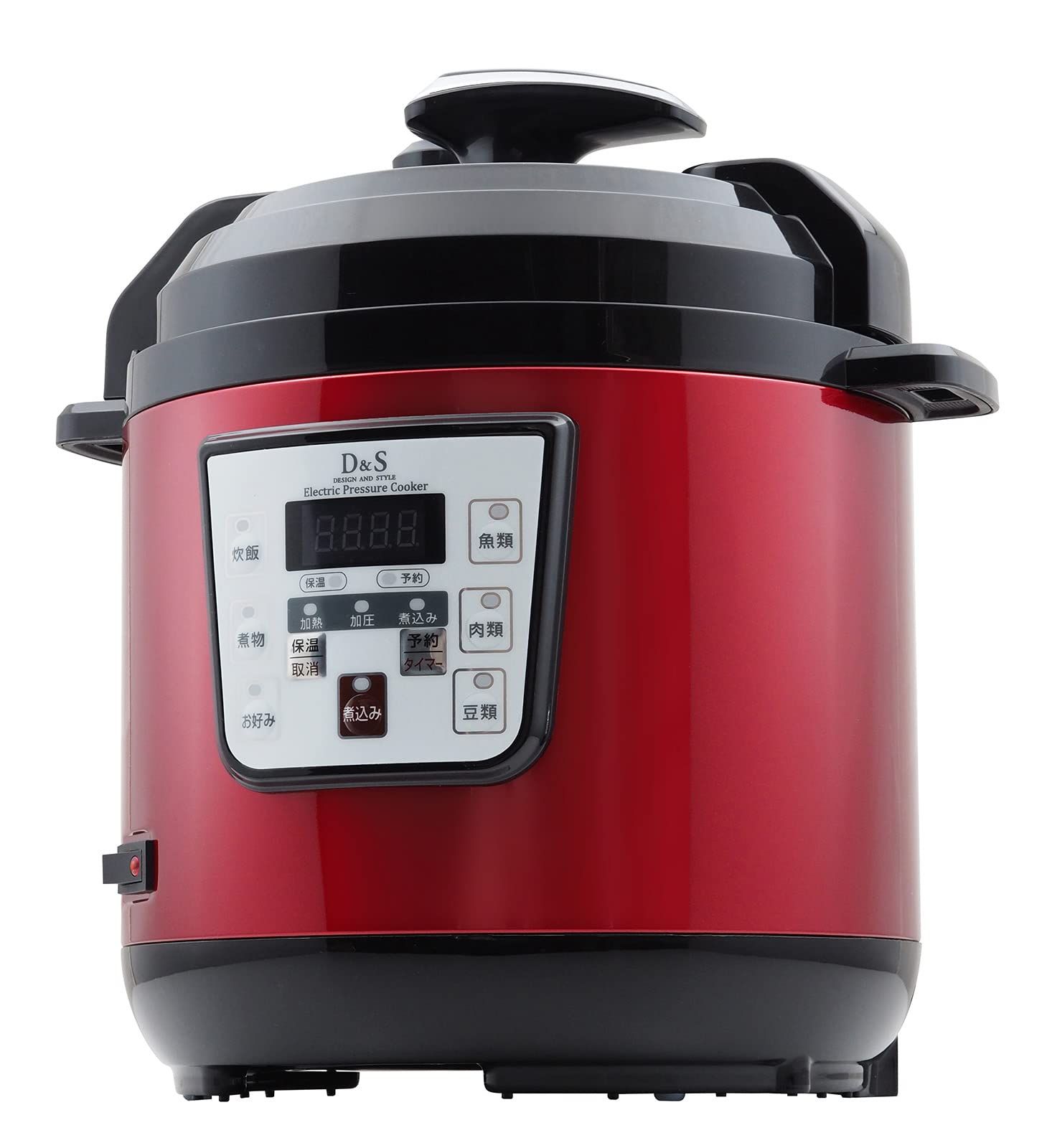 D&S ディーアンドエス 食材を入れてタイマーを押すだけ簡単調理電気圧力鍋 2.5L レッド ほったらかし電気圧力鍋 手軽に圧力調理 タイマー機能付き 再加熱もできるガラス蓋付き STL-EC30R [レッド] [2.5L]