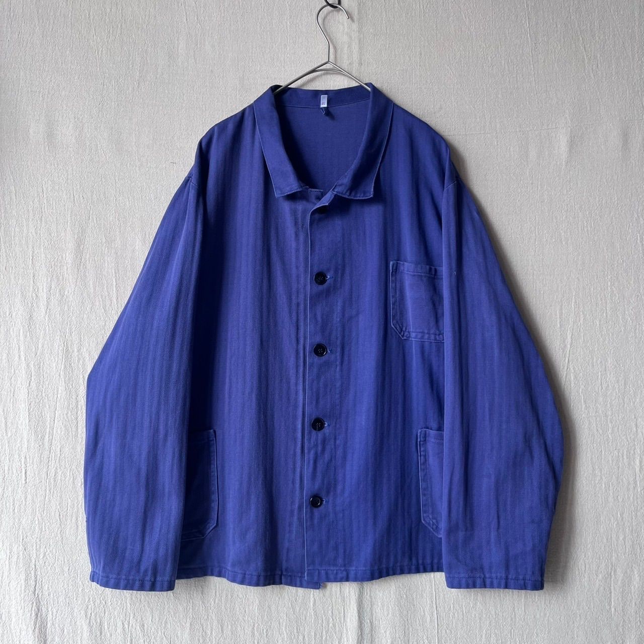 雰囲気◎ ユーロヴィンテージ　カバーオール　ヘリンボーン ヘリンボーン】 70s 80s Euro vintage ワーク ジャケット / 52