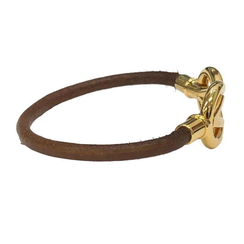 【美品】HERMES エルメス アタメ ブレスレット ブラウン　ゴールド HERMES エルメス ブレスレット アタメ ゴールドカラー×ブラウン メタル