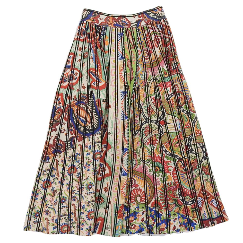 ETRO エトロ レーヨン 総柄 フレアスカート レディース マルチカラー