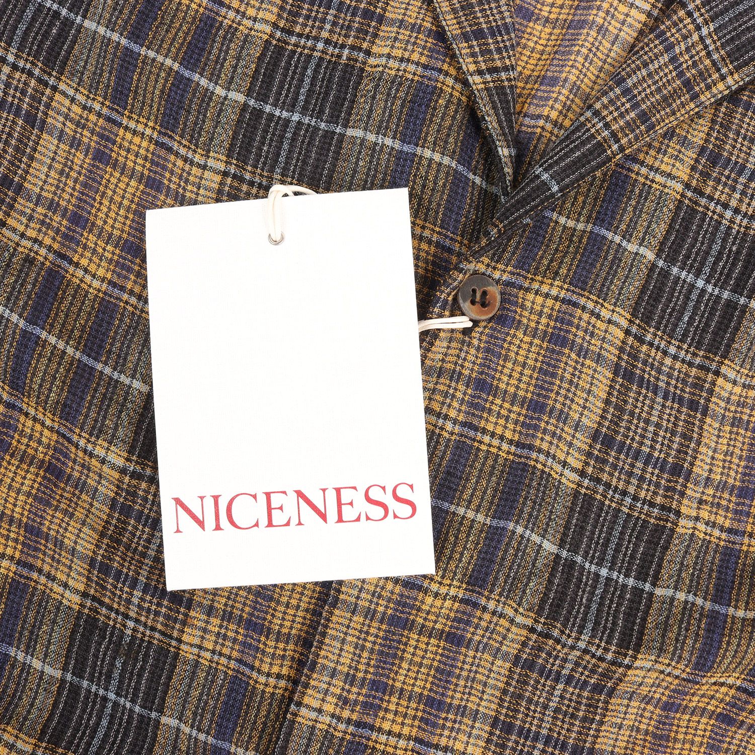 新品】NICENESS ナイスネス シャツ イエロー サイズ:L 26SS チェック